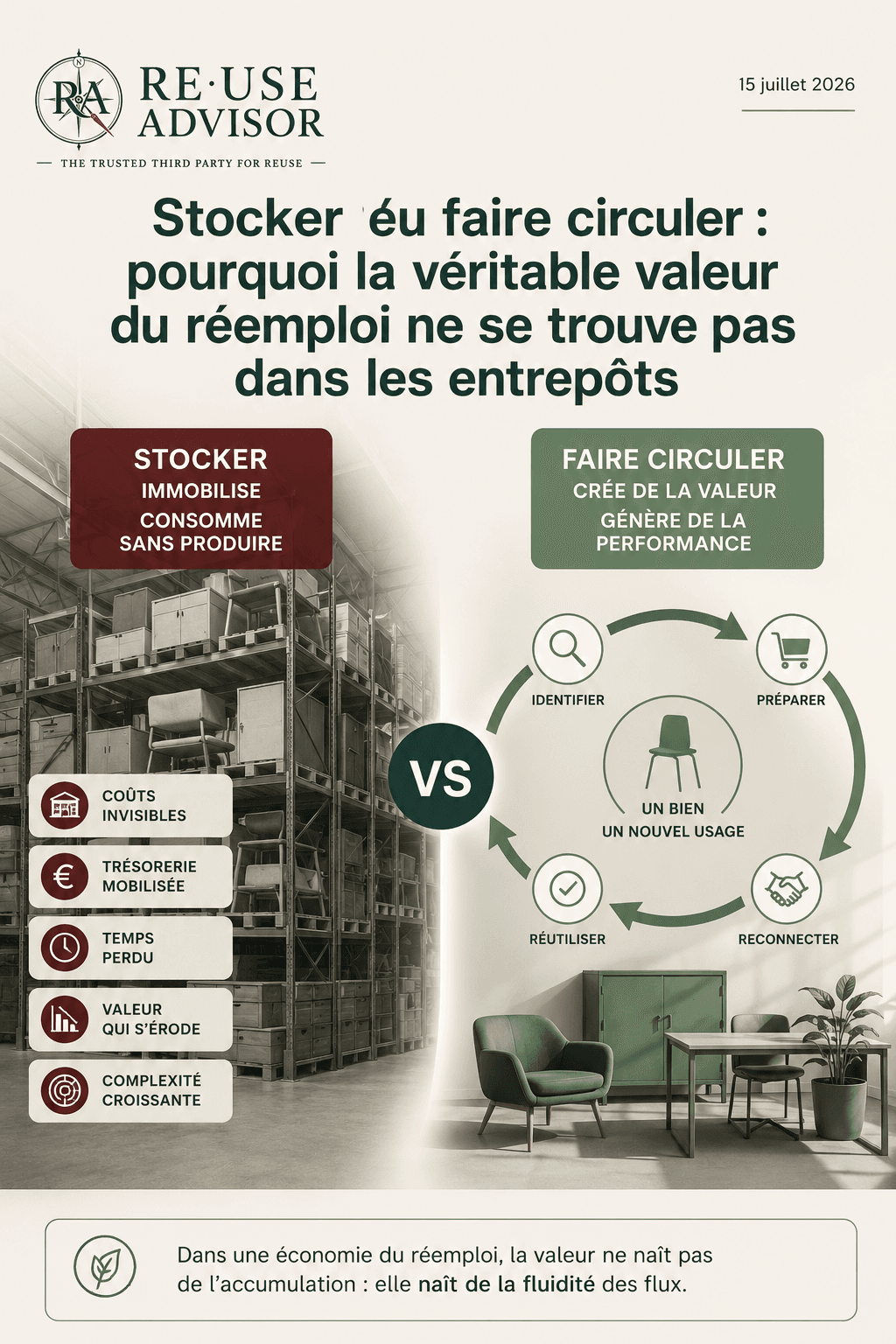 Stocker ou faire circuler : pourquoi la véritable valeur du réemploi ne se trouve pas dans les entrepôts